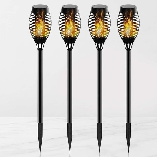 LUDVIG – Solarbetriebene LED-Fackel mit Flammeneffekt – Wasserdicht IP65 Außenbeleuchtung für Garten, Terrasse und Rasen