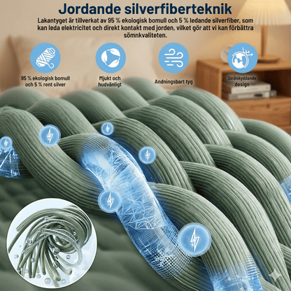 MAEVE – Jordende Laken i Økologisk Bomull med Ledende Sølvfiber for Bedre Søvn & Velvære