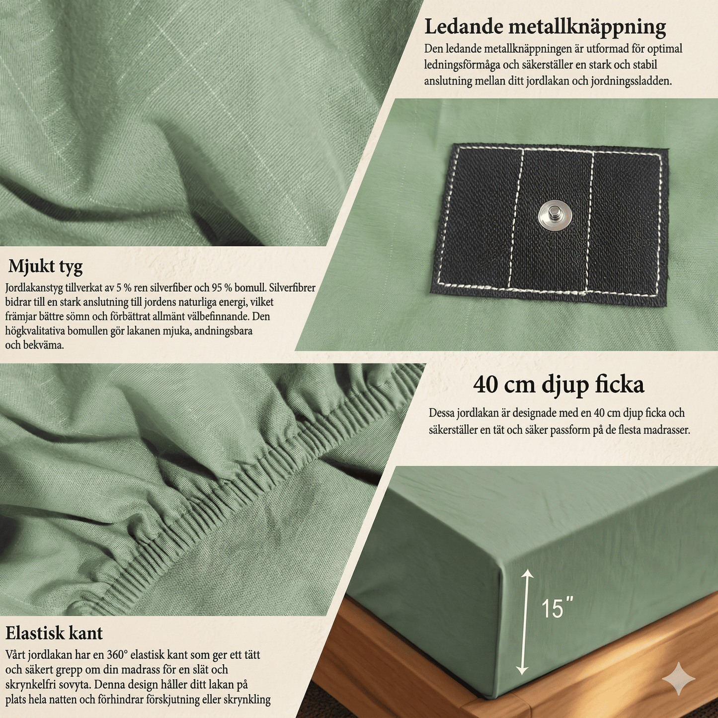 MAEVE – Jordende Laken i Økologisk Bomull med Ledende Sølvfiber for Bedre Søvn & Velvære