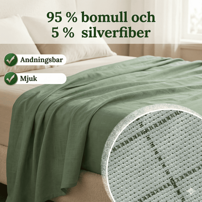 MAEVE – Jordende Laken i Økologisk Bomull med Ledende Sølvfiber for Bedre Søvn & Velvære