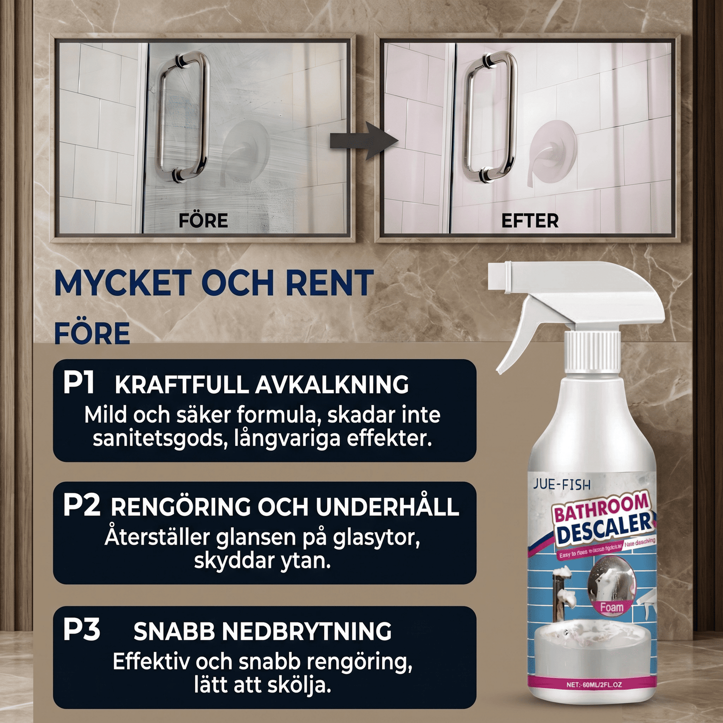 MARCO – 60 ml Badentkalker mit sanfter Formel & schneller Reinigung