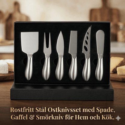 MARGO – Rostfritt Stål Ostknivsset med Spade, Gaffel & Smörkniv för Hem och Kök