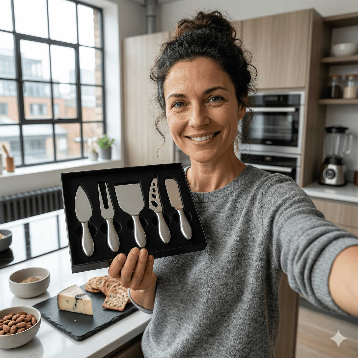 MARGO – Rostfritt Stål Ostknivsset med Spade, Gaffel & Smörkniv för Hem och Kök