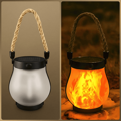 MARTHA - Lampe à flamme solaire avec chargeur USB, décoration de jardin suspendue & Éclairage LED chauffant