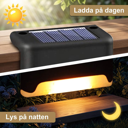 MATILDA – Solarleuchte mit LED für Treppen, Geländer, Zäune und Wege – Wasserdichte IP65-Außenbeleuchtung