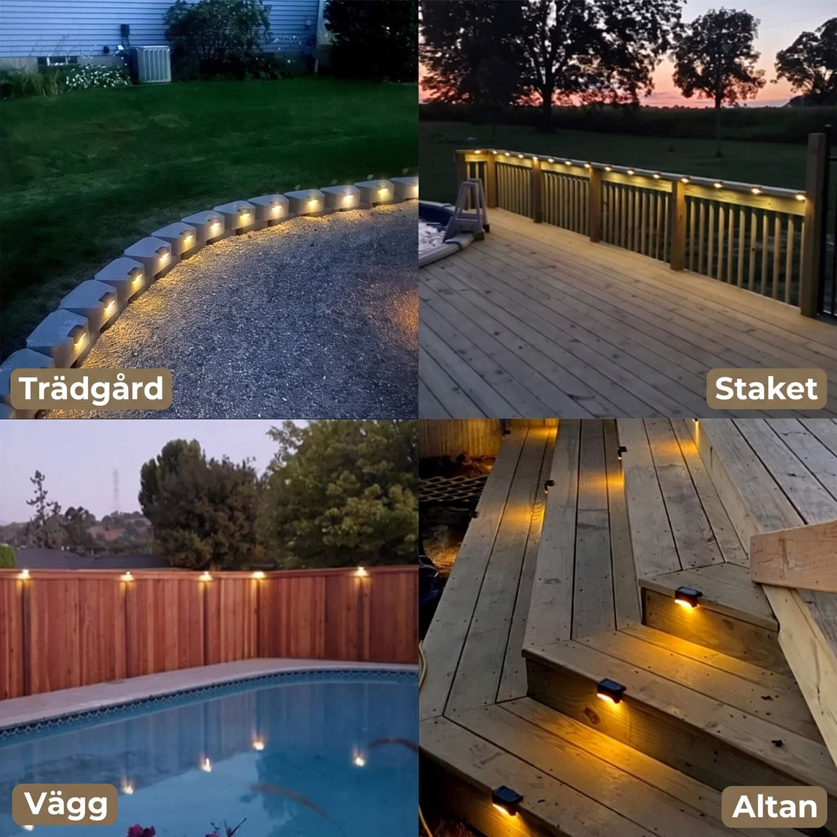 MATILDA – Solarleuchte mit LED für Treppen, Geländer, Zäune und Wege – Wasserdichte IP65-Außenbeleuchtung