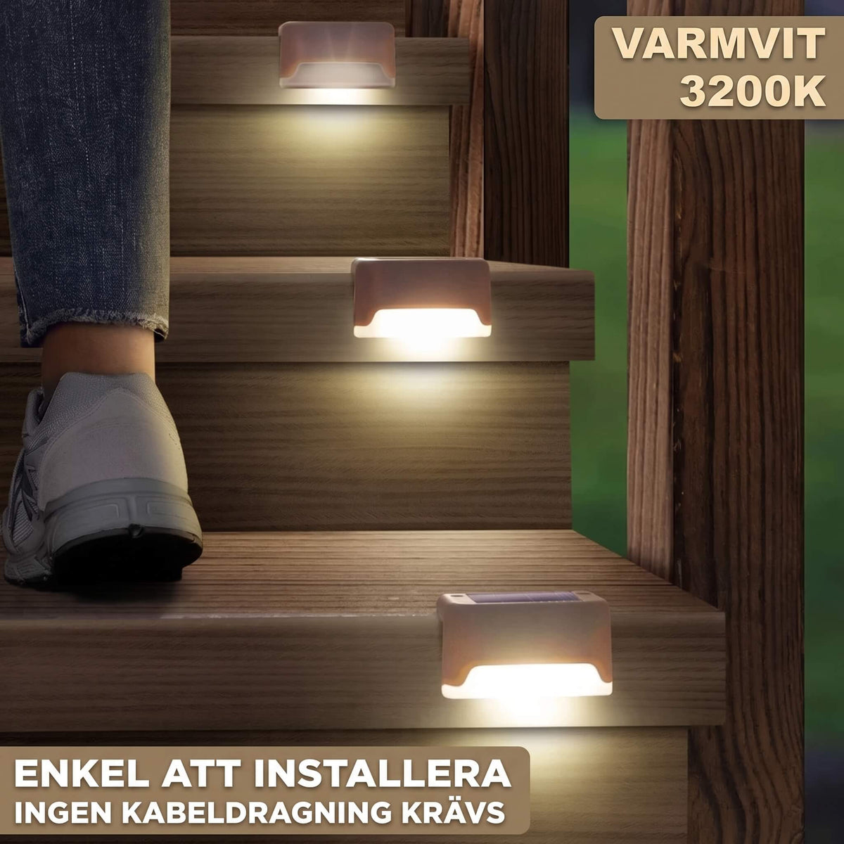 MATILDA – Solarleuchte mit LED für Treppen, Geländer, Zäune und Wege – Wasserdichte IP65-Außenbeleuchtung