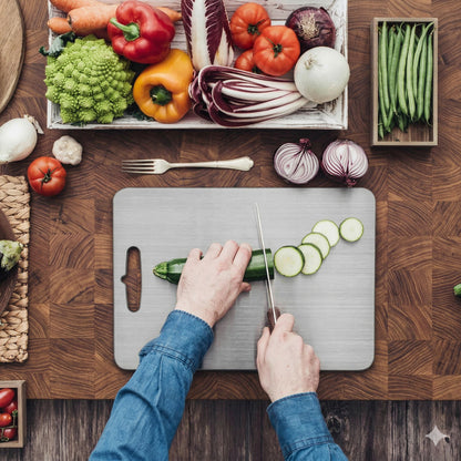 MELVIN - Roestvrijstalen snijplank voor vlees, groenten en koken