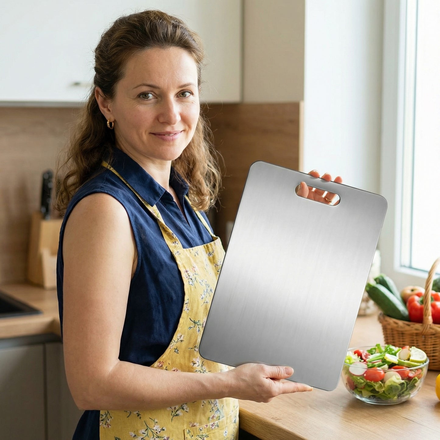 MELVIN - Roestvrijstalen snijplank voor vlees, groenten en koken