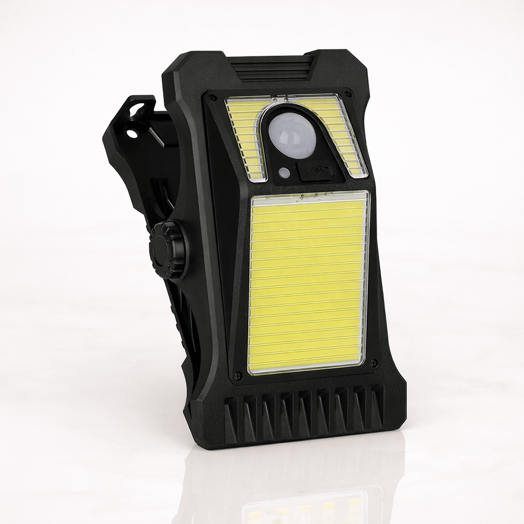 NOA – Lampe d'extérieur rechargeable à énergie solaire avec détecteur de mouvement, 45 LED et fixation à clip