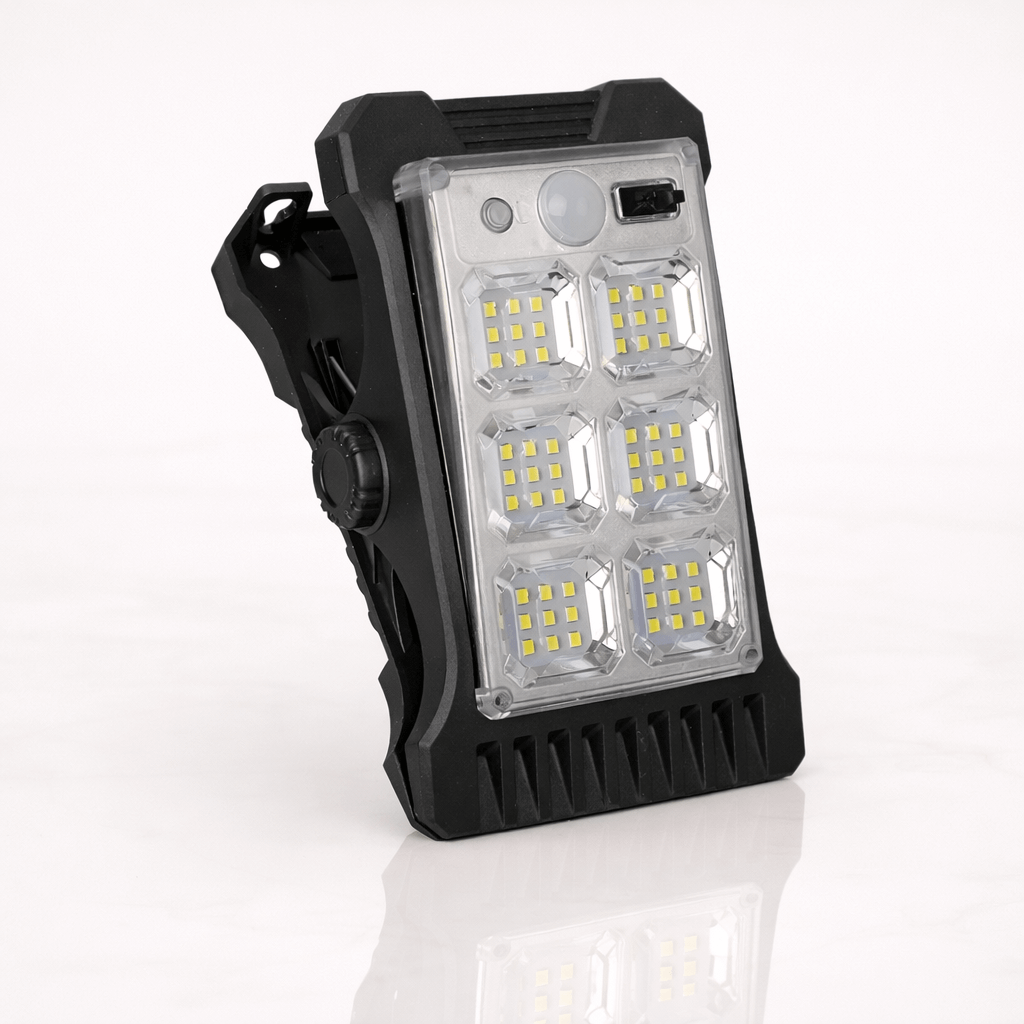 NOA – Lampe d'extérieur rechargeable à énergie solaire avec détecteur de mouvement, 45 LED et fixation à clip