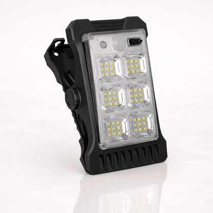 NOA – Lampe d'extérieur rechargeable à énergie solaire avec détecteur de mouvement, 45 LED et fixation à clip