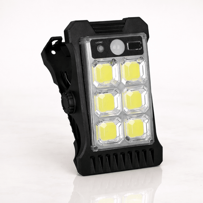 NOA – Lampe d'extérieur rechargeable à énergie solaire avec détecteur de mouvement, 45 LED et fixation à clip