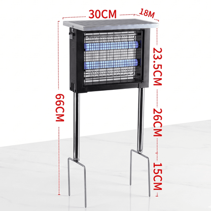 OLAV – Solarbetriebene UV-Mückenlampe IP65 mit Dual-Wellenlängen-LED – Insektenvernichter für den Außenbereich