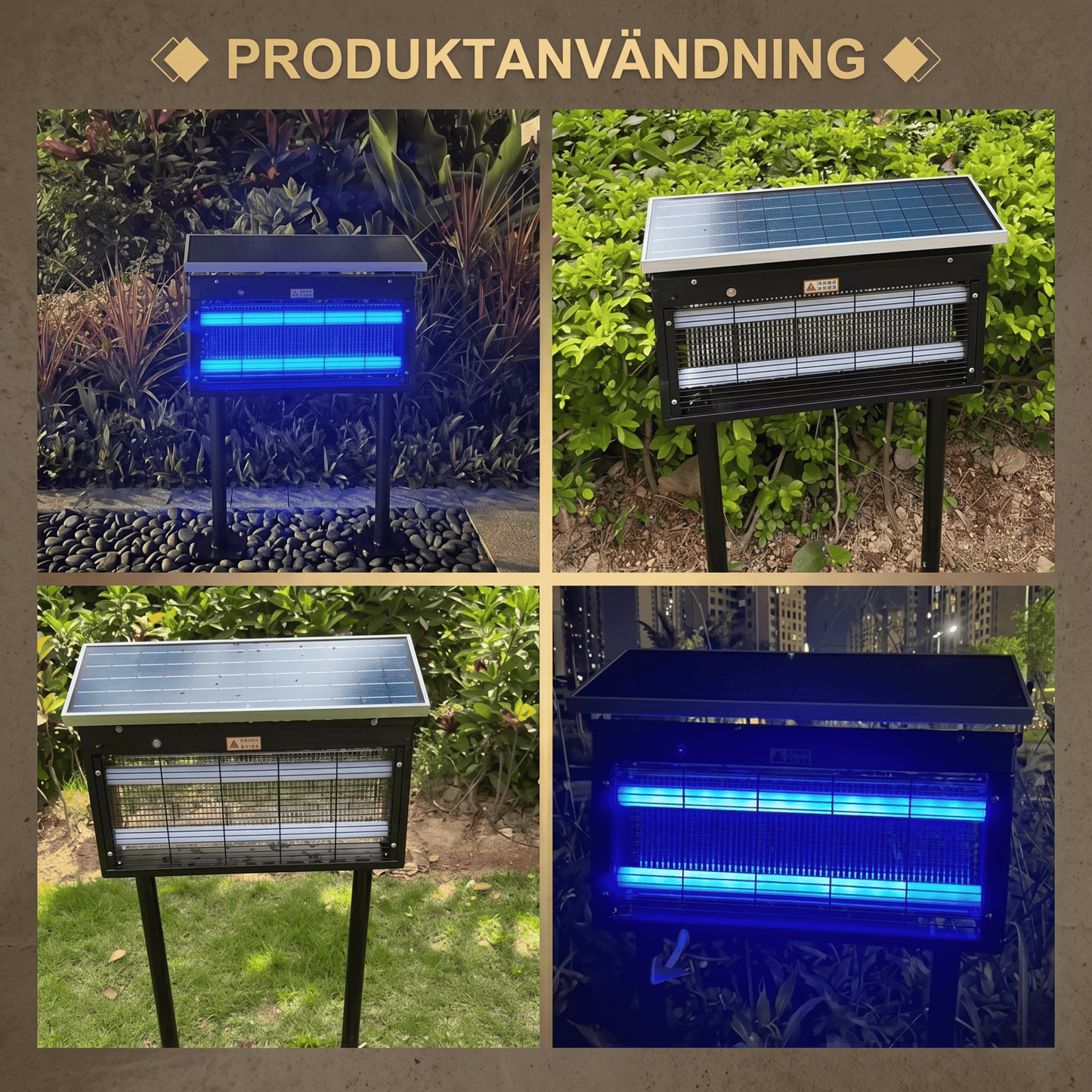 OLAV – Solarbetriebene UV-Mückenlampe IP65 mit Dual-Wellenlängen-LED – Insektenvernichter für den Außenbereich