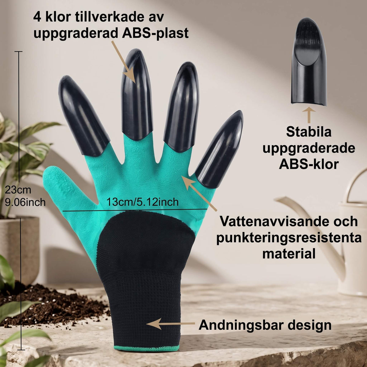 OLIVER – Garden Gloves With Detachable Claws – Waterproof Gloves for Digging and Planting