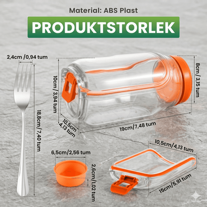 OLOF – Boîte à salade portable à ouverture latérale, compartiment à sauce étanche – Boîte à lunch pour des repas frais