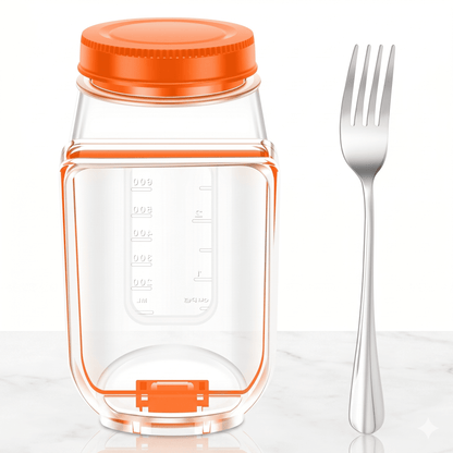 OLOF – Boîte à salade portable à ouverture latérale, compartiment à sauce étanche – Boîte à lunch pour des repas frais