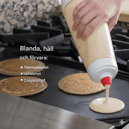 PAMELA - Fouet à main pour crêpes, gaufres et cupcakes, mélangeur et distributeur en acier inoxydable pour une cuisson facile à la maison