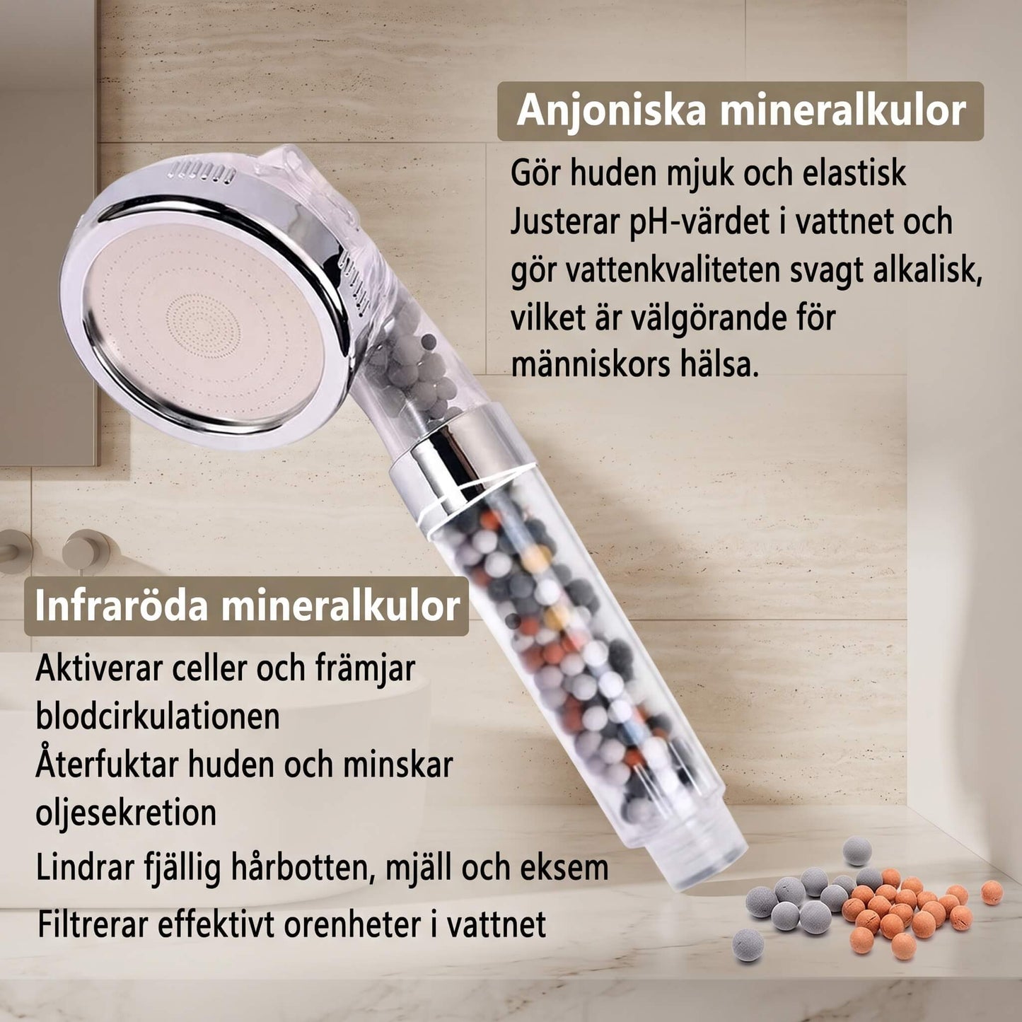 PureHaven – Handbrause mit doppelter Filterung, hohem Wasserdruck und wassersparendem Design für das Badezimmer