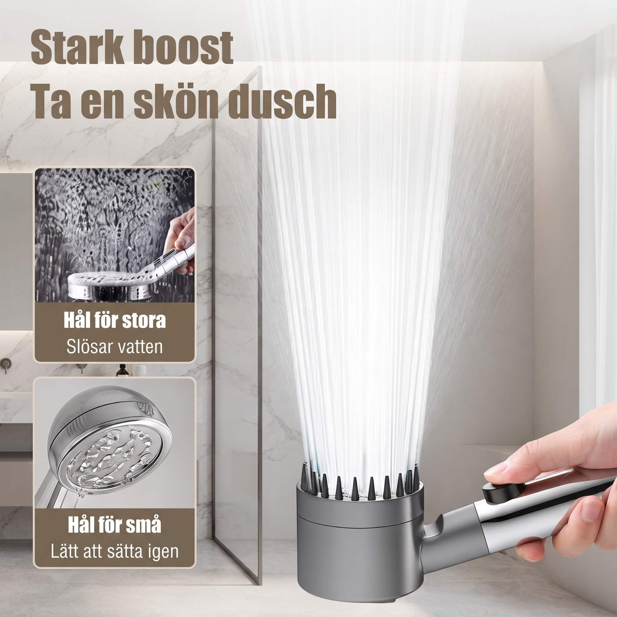 PureWhirl - Doucheset met filter, massagefunctie & verschillende drukstanden
