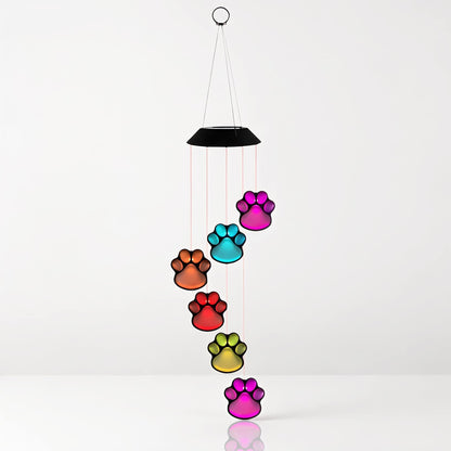 RASMUS - Paw Print Solar-Powered Windmill for Garden Decoration and Outdoor Use