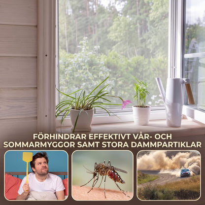 RUNE – Selbstklebendes Insektenschutznetz für Fenster 130x150 cm oder 150x200 cm – Transparent, zuschneidbar und einfach zu montieren