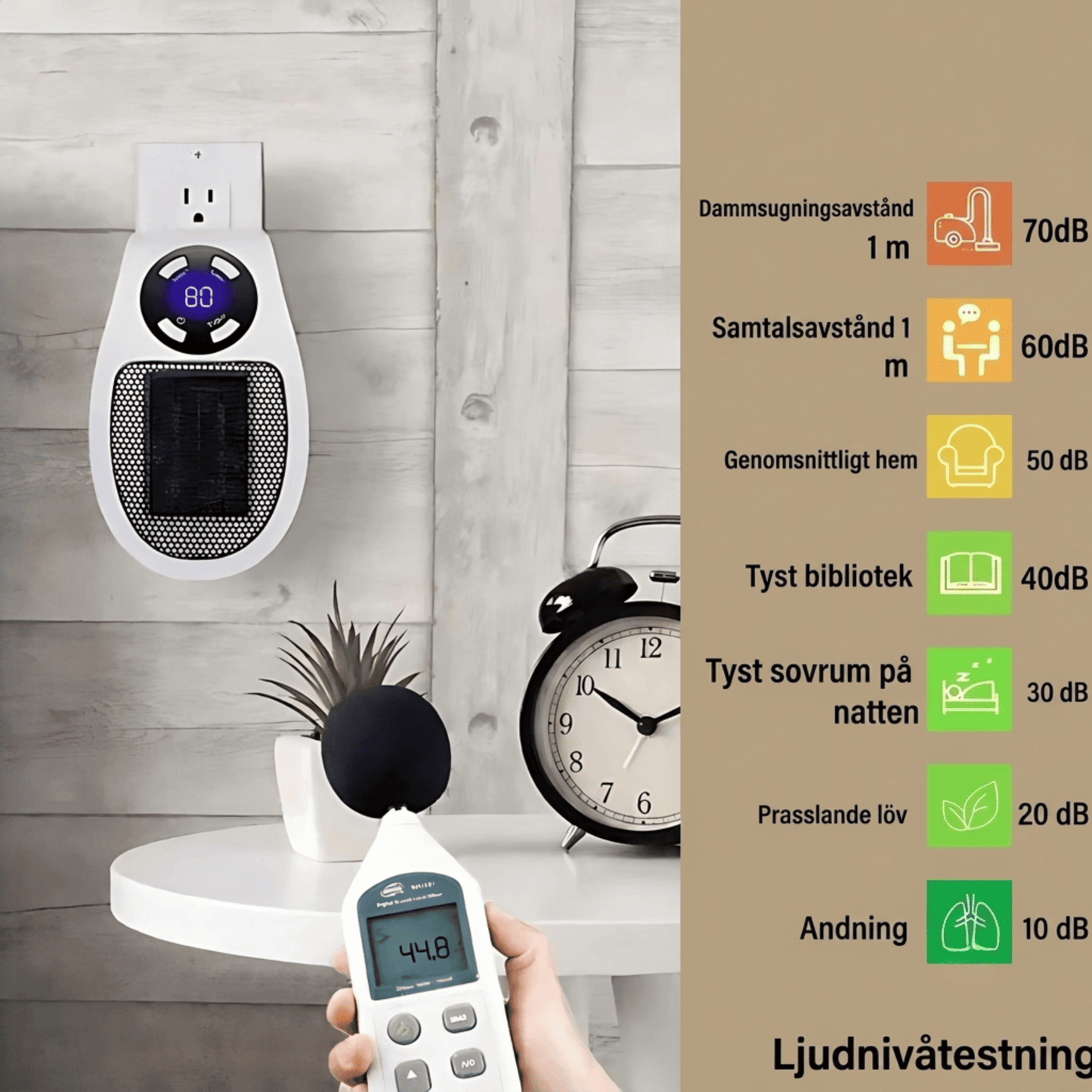 SAGA – Bærbar Elektrisk Varmer med LED-skjerm, Timer & Justerbar Temperatur