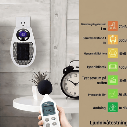 SAGA – Bærbar Elektrisk Varmer med LED-skjerm, Timer & Justerbar Temperatur