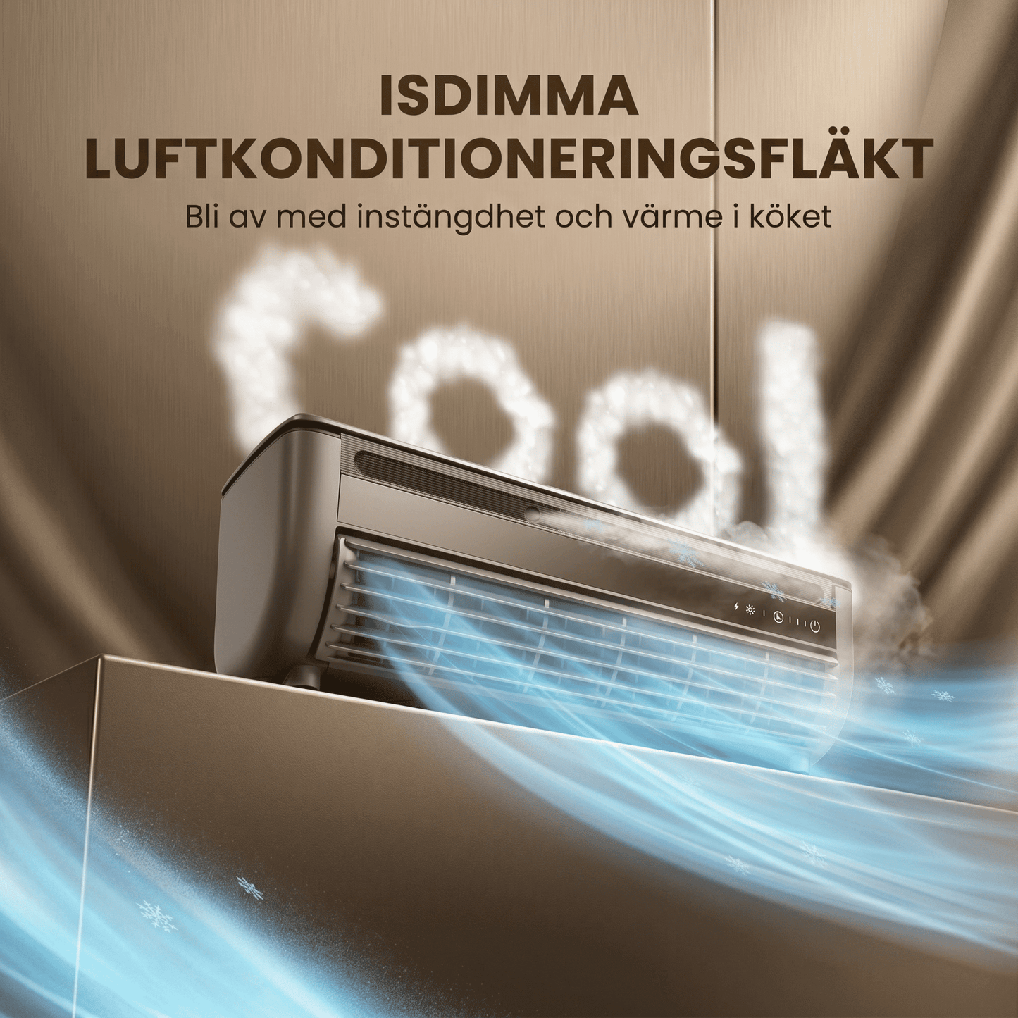 SIGVARD – Trådlös Bladlös Kylfläkt med Ismistspray och Fjärrkontroll – 20W