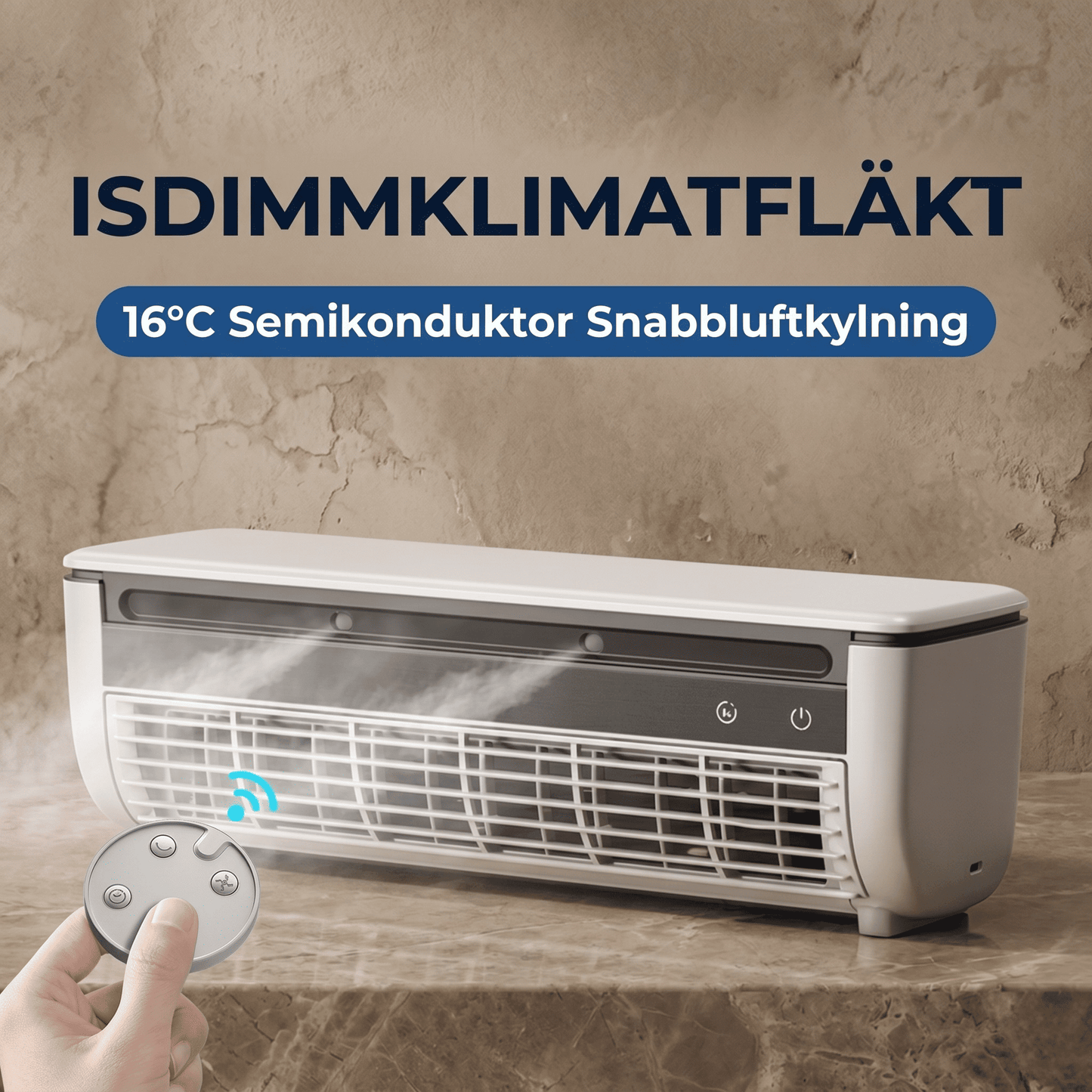SIGVARD – Trådlös Bladlös Kylfläkt med Ismistspray och Fjärrkontroll – 20W