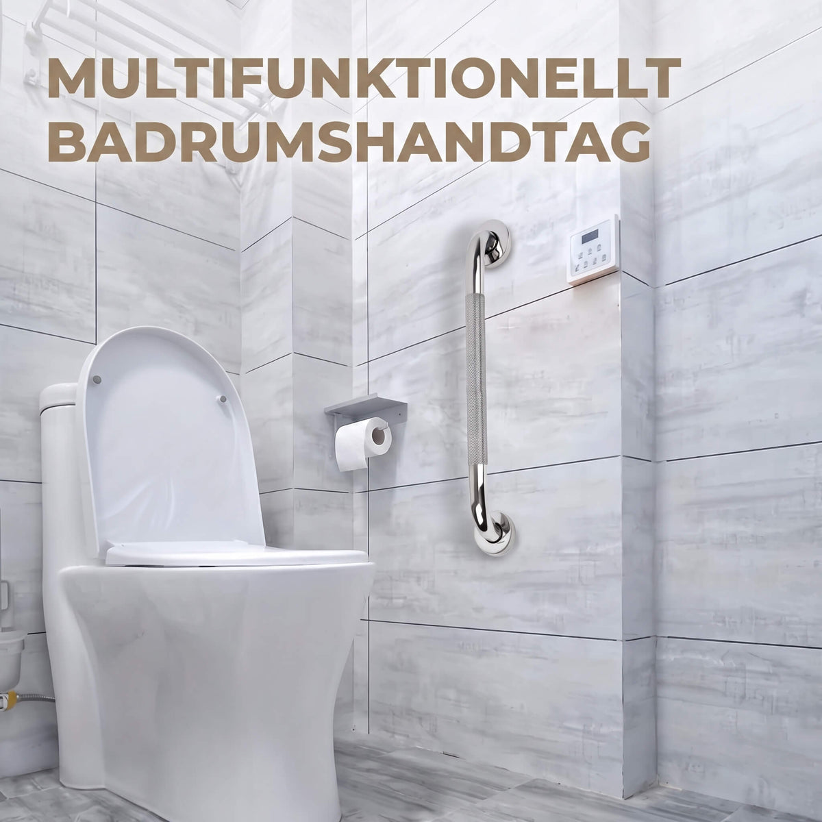 SafeGrip – Non-slip Stainless Steel Bathroom Handrail for Shower, Toilet & Bathtub (30/40/50 cm)
