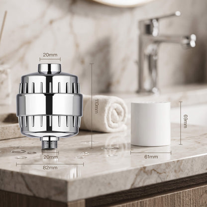 SereneDrop – Filtre de douche à 15/20 étapes avec haute capacité de purification pour une eau plus fraîche et une peau plus douce