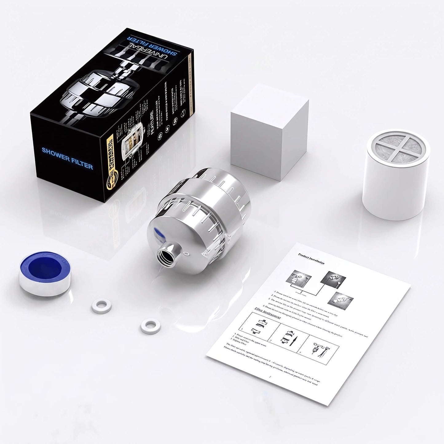 SereneDrop – Filtre de douche à 15/20 étapes avec haute capacité de purification pour une eau plus fraîche et une peau plus douce