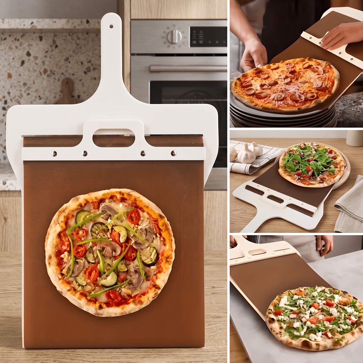 SlideBake – Holzpizzaschaufel mit Gleitfunktion und vielseitigen Einsatzmöglichkeiten in der Küche