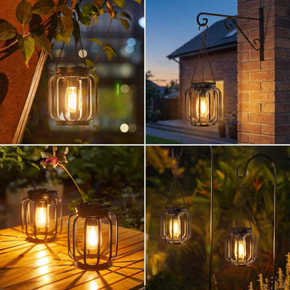SolarGleam – Sollykta för Utomhusbruk med Varmvit LED-lampa, Hängande Design & Väderbeständig Metallkonstruktion