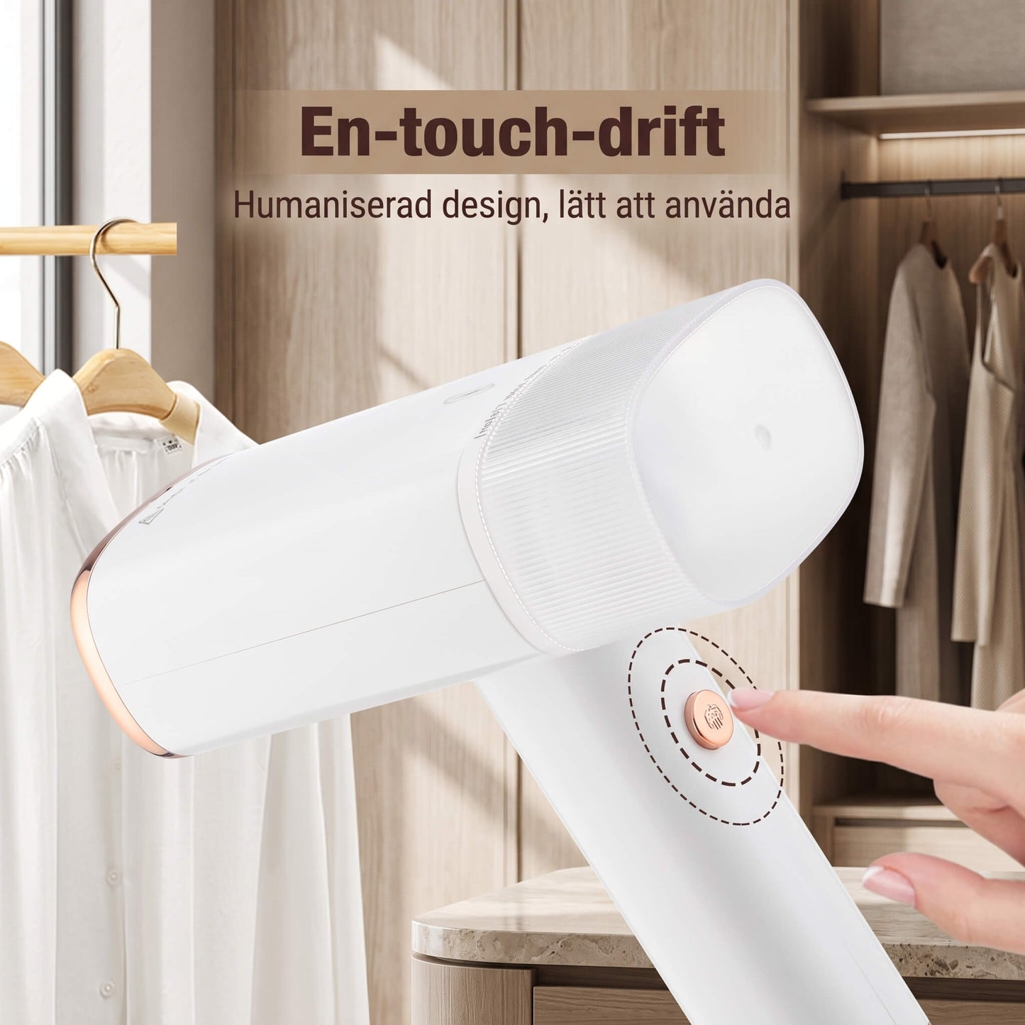 SteamFold – Tragbarer Handdampfreiniger und Reisebügeleisen mit klappbarem Design, 1000 W und schneller Aufheizung