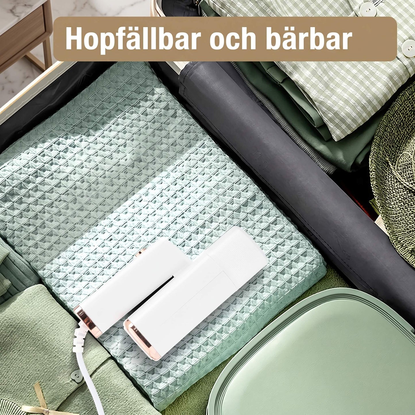 SteamFold – Tragbarer Handdampfreiniger und Reisebügeleisen mit klappbarem Design, 1000 W und schneller Aufheizung