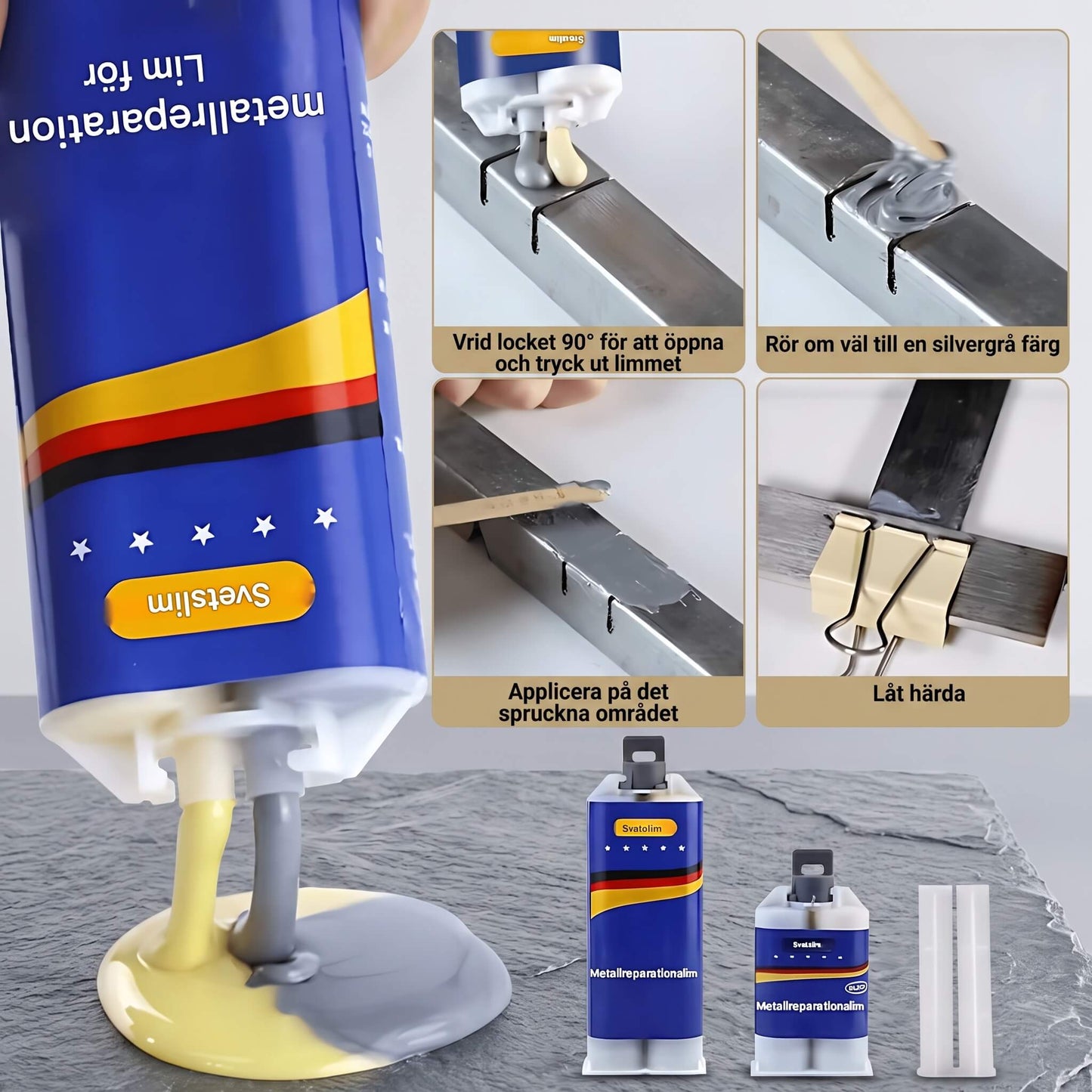 SteelBond – Hochfester wasserfester AB-Klebstoff für Metall, Kunststoff und Industriereparaturen
