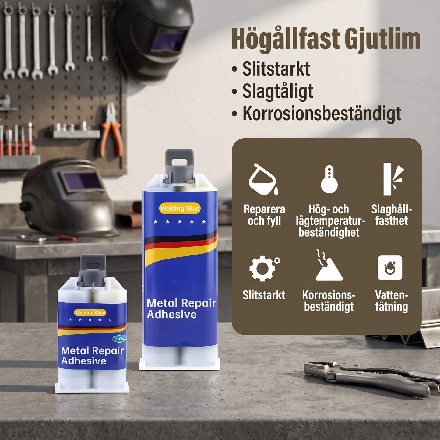 SteelBond – Hochfester wasserfester AB-Klebstoff für Metall, Kunststoff und Industriereparaturen