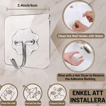 StickHook - Transparante Zelfklevende Muurhaken voor Keuken & Badkamer zonder Boren