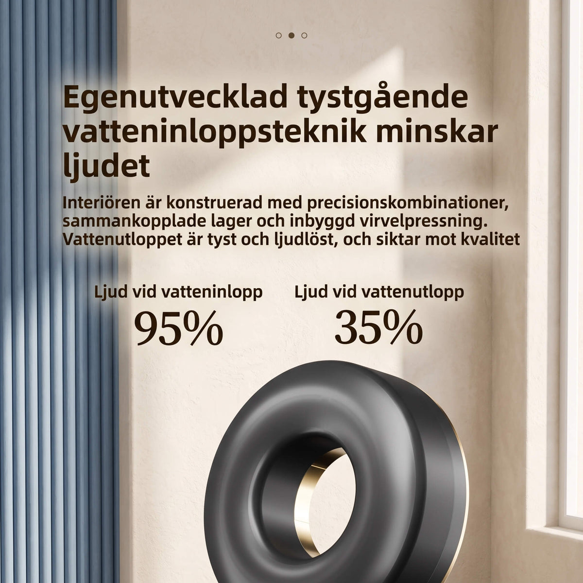 StreamWave – Hånddusj med 3 Justerbare Vannmodus, Trykkforsterkning og Avstengingsknapp