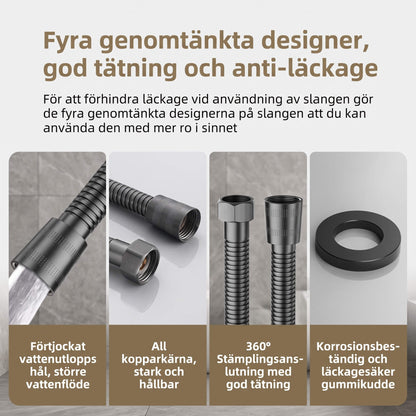 StreamWave – Hånddusj med 3 Justerbare Vannmodus, Trykkforsterkning og Avstengingsknapp