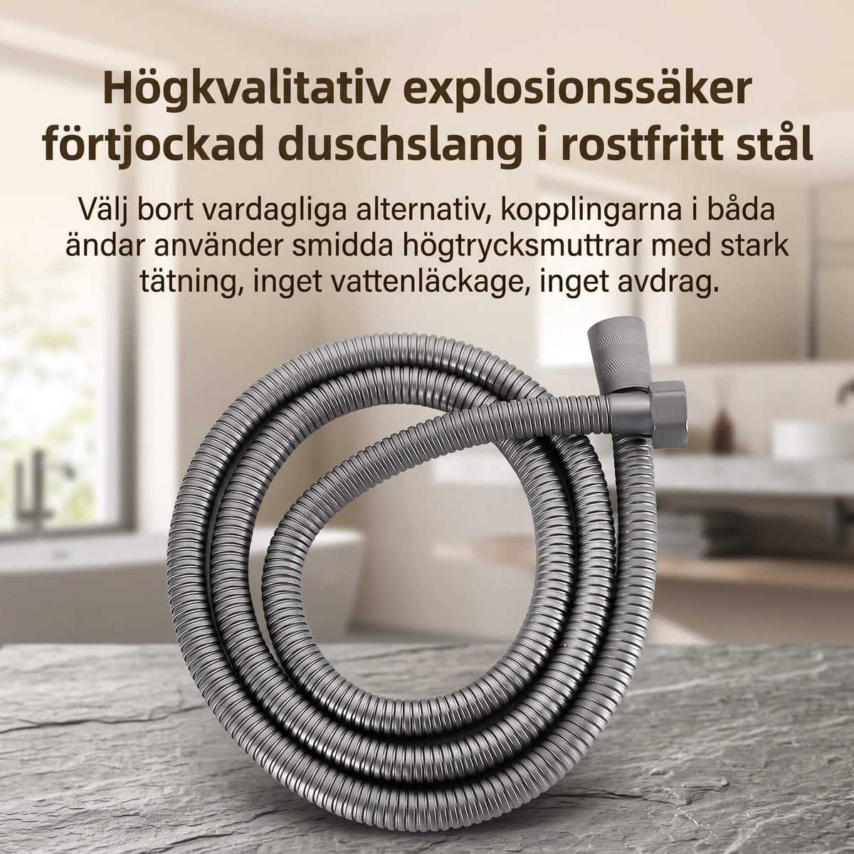StreamWave – Hånddusj med 3 Justerbare Vannmodus, Trykkforsterkning og Avstengingsknapp