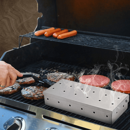 TAGE – Räucherbox aus Edelstahl für Räucherchips, Gasgrills und Grillen – kein Stromanschluss erforderlich