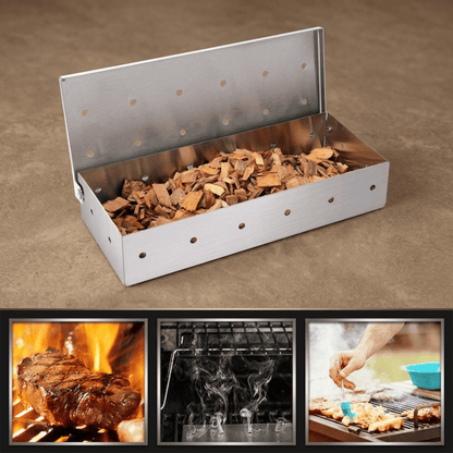 TAGE – Räucherbox aus Edelstahl für Räucherchips, Gasgrills und Grillen – kein Stromanschluss erforderlich