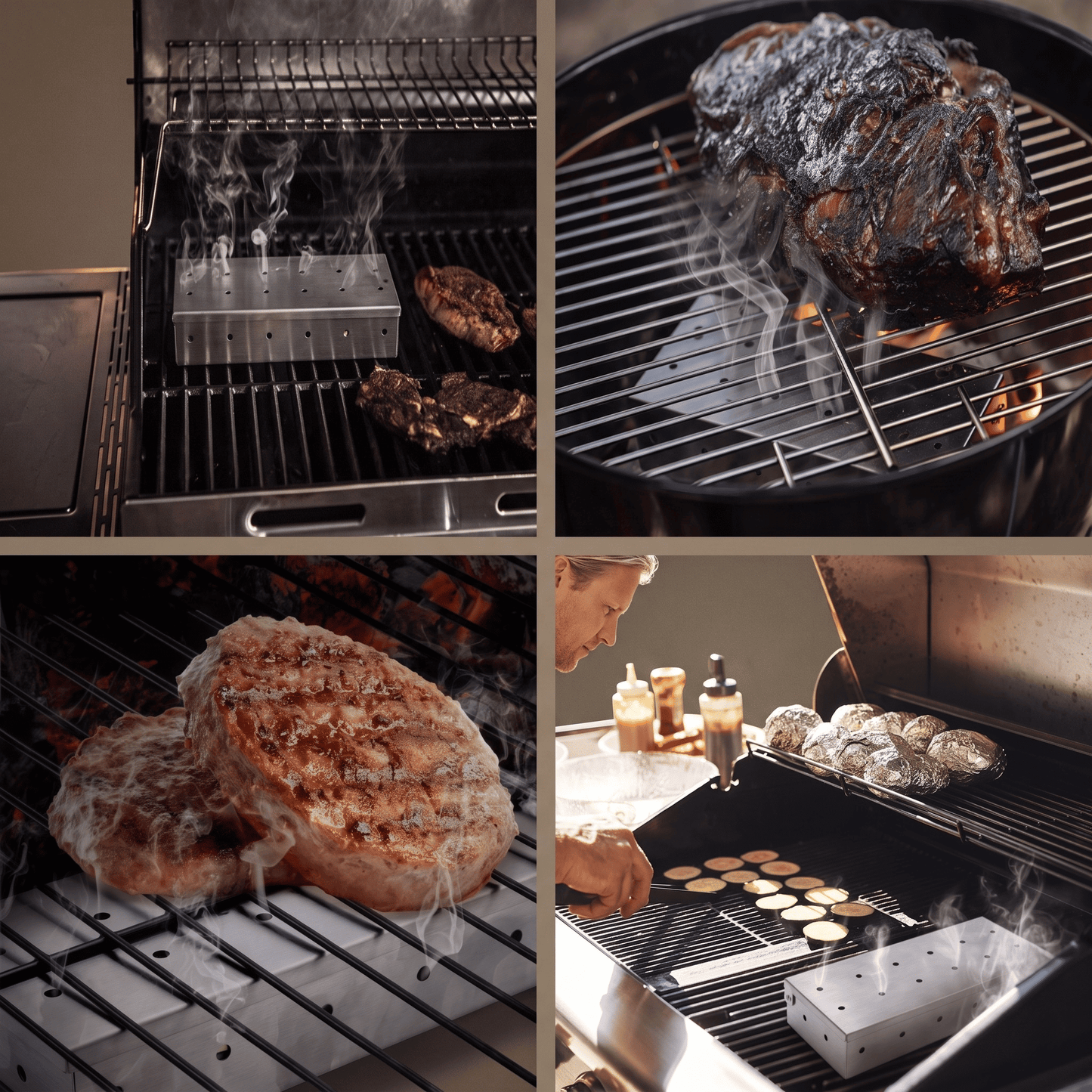 TAGE – Räucherbox aus Edelstahl für Räucherchips, Gasgrills und Grillen – kein Stromanschluss erforderlich