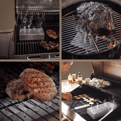 TAGE – Räucherbox aus Edelstahl für Räucherchips, Gasgrills und Grillen – kein Stromanschluss erforderlich