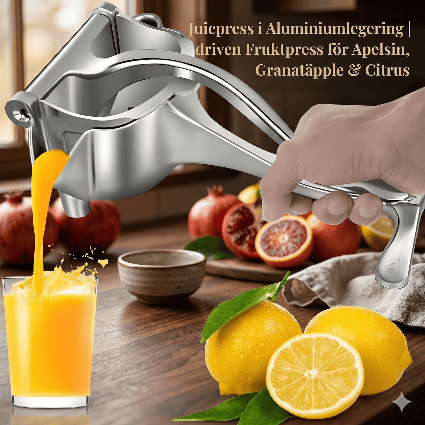 TILDA – Presse-agrumes manuel en alliage d'aluminium | Presse-agrumes manuel pour oranges, grenades et agrumes
