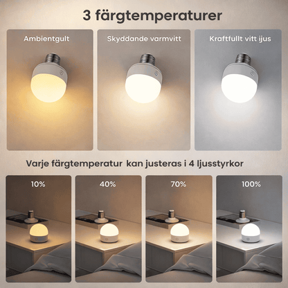 TOVE – Lampe LED rechargeable avec lumière RGB, télécommande, fixation magnétique, douille E27, minuterie et température de couleur réglable